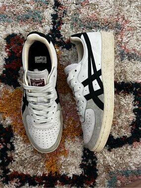 Onitsuka Tiger by Asics White and Black Low-Top Sneakers